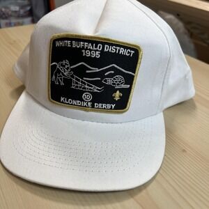 Vintage KC White Buffalo Hat Cap‎ Snap Back Mens One Size Klondike Derby 90s
